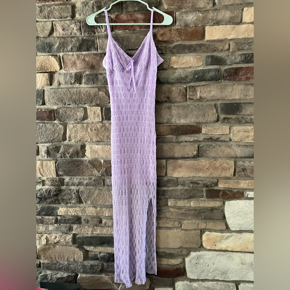Elegant No Comment Lavender Lace Dress